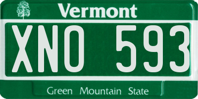 VT license plate XNO593