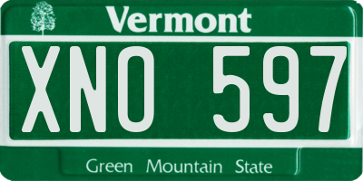 VT license plate XNO597