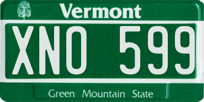 VT license plate XNO599