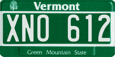 VT license plate XNO612