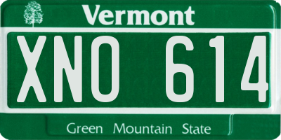 VT license plate XNO614