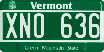 VT license plate XNO636