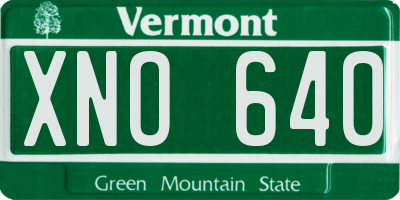 VT license plate XNO640