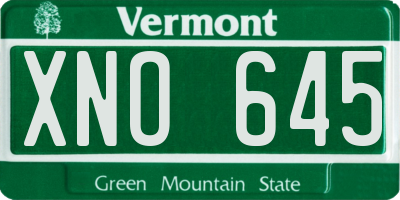 VT license plate XNO645