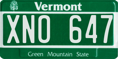 VT license plate XNO647