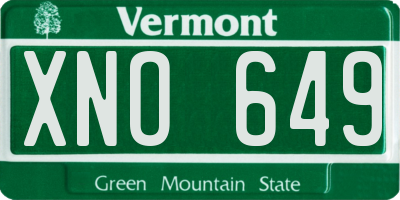 VT license plate XNO649