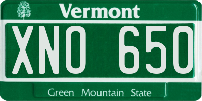 VT license plate XNO650