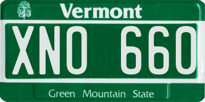 VT license plate XNO660