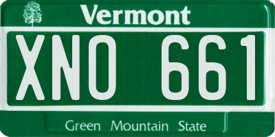 VT license plate XNO661