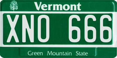 VT license plate XNO666