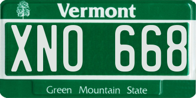 VT license plate XNO668
