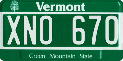 VT license plate XNO670