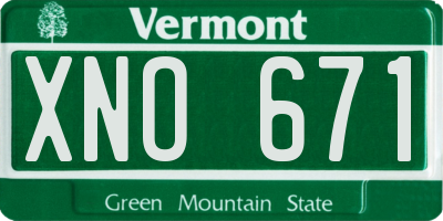 VT license plate XNO671