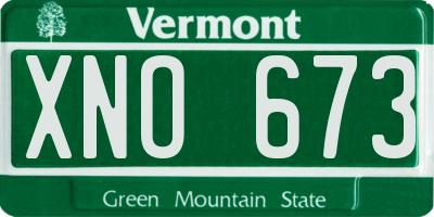 VT license plate XNO673