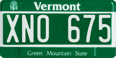 VT license plate XNO675