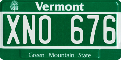 VT license plate XNO676