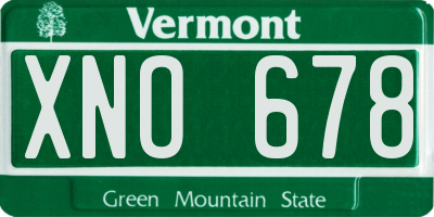 VT license plate XNO678