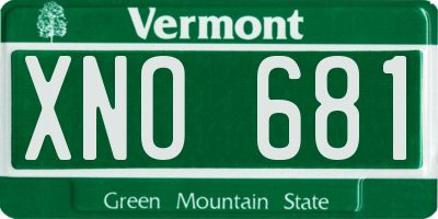 VT license plate XNO681