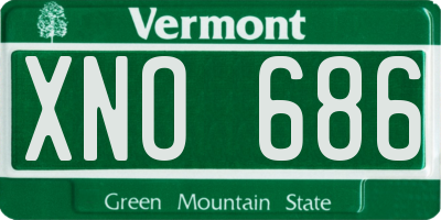 VT license plate XNO686