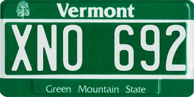 VT license plate XNO692