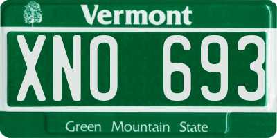 VT license plate XNO693