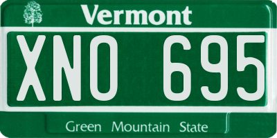 VT license plate XNO695