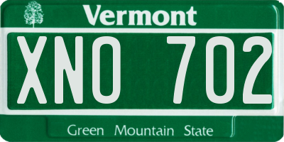 VT license plate XNO702