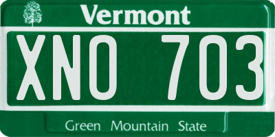 VT license plate XNO703