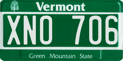 VT license plate XNO706