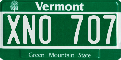 VT license plate XNO707