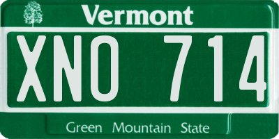 VT license plate XNO714