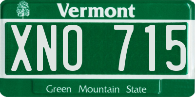 VT license plate XNO715