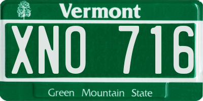 VT license plate XNO716