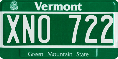 VT license plate XNO722