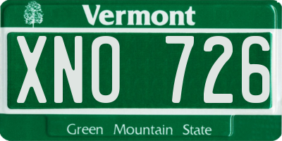 VT license plate XNO726