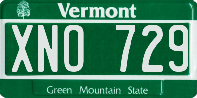 VT license plate XNO729