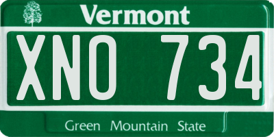 VT license plate XNO734