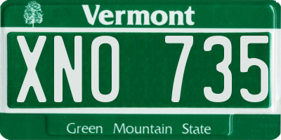 VT license plate XNO735