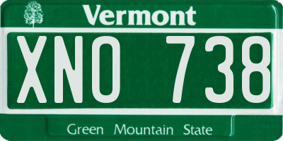 VT license plate XNO738
