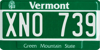 VT license plate XNO739