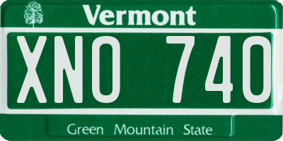 VT license plate XNO740