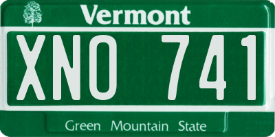 VT license plate XNO741