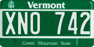 VT license plate XNO742