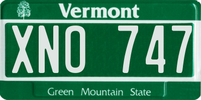 VT license plate XNO747
