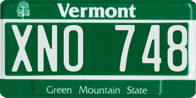 VT license plate XNO748