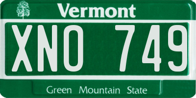 VT license plate XNO749