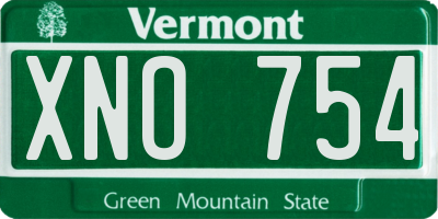 VT license plate XNO754