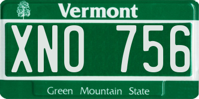 VT license plate XNO756
