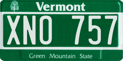 VT license plate XNO757