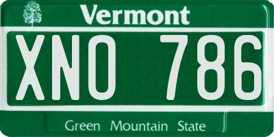 VT license plate XNO786